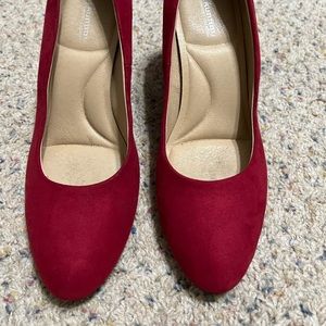 Red block heels size 8M